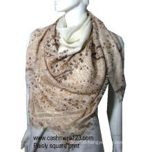 Cashmere Sik Shawl Printed Suqare